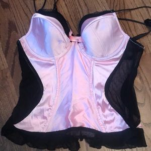 Victoria secret pink and black corset